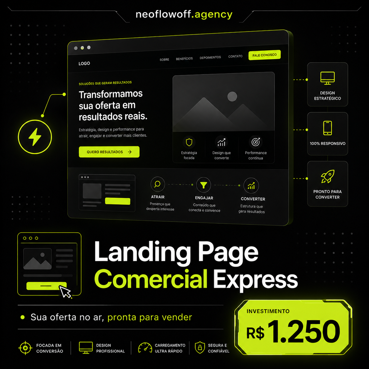 Landing Page Comercial Express - Sua oferta no ar, pronta para vender